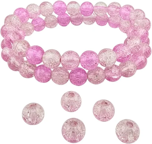 Vista 30 de DandS ltd Cuentas de cristal agrietadas para la fabricación de joyas, champán, pulseras vibrantes de bricolaje, collares, aretes, suministros