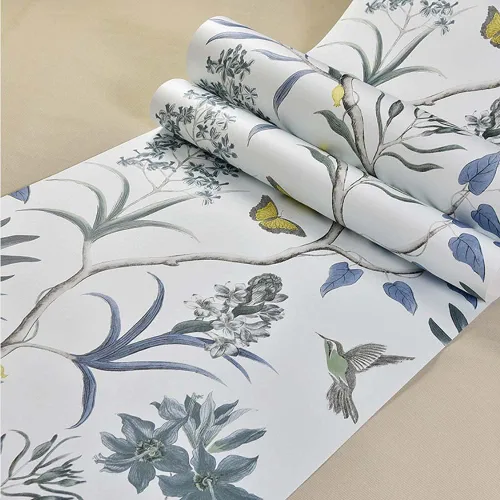 Vista 7 de Q QIHANG Papel tapiz retro con diseño de flores pastorales 3D de campo americano no tejido fresco 3D para dormitorio, sala de estar, fondo