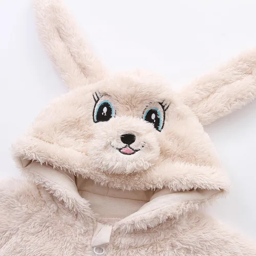 Vista 3 de Hikido Trajes de invierno de forro polar para bebé, lindo disfraz cómodo de dibujos animados para bebés de 0 a 18 meses