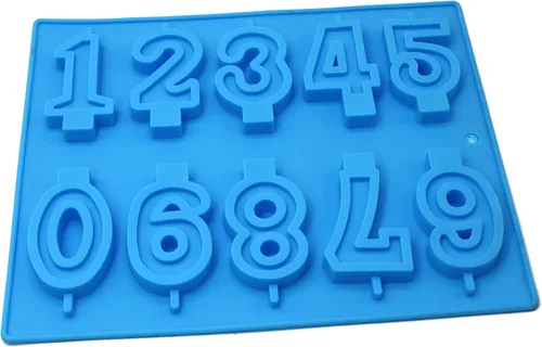 Vista 2 de X-Haibei Molde de silicona de caramelo de velas de números para decoración de helado de pastel de cumpleaños