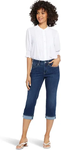 Vista 13 de NYDJ - Pantalones de mezclilla Marilyn rectos con puños recortados y efecto moldeador para mujer Negro