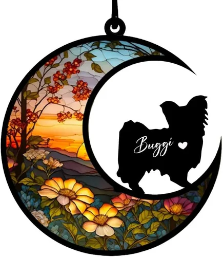 Vista 13 de Atrapasoles conmemorativos personalizados para perros Akita, nombre de perro personalizado, adorno de pérdida de perro, regalo para amantes