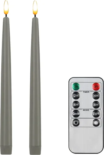 Vista 22 de CVHOMEDECO. Velas cónicas sin llama con control remoto de 10 teclas, velas LED parpadeantes con mecha 3D, funciona con pilas, velas de cera real