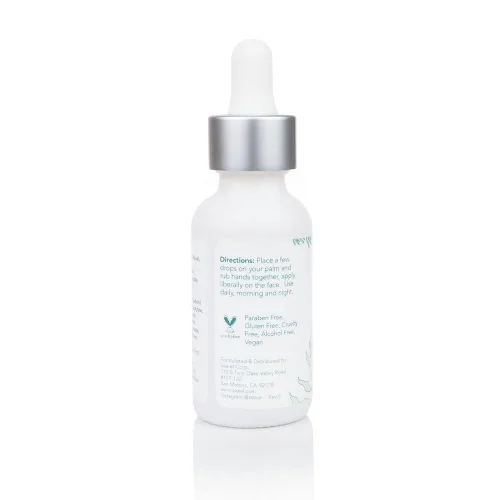 Vista 3 de Sea-el Suero facial con ácido hialurónico y vitamina C, hidratación reafirmante y resplandor, hidratante facial antienvejecimiento, cuidado diario