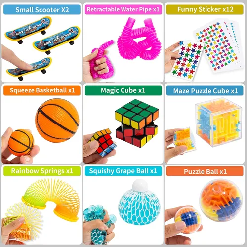 Vista 4 de 76 piezas Juego de juguetes sensoriales para aliviar el estrés, paquete antiansiedad, juguetes sensoriales para niños y adultos, paquetes