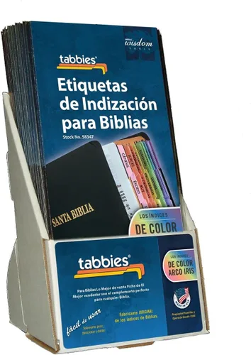 Vista 9 de Tabbies Pestañas bíblicas españolas con bordes dorados, 20 paquetes, antiguo y nuevo testamento + libros católicos, pestañas de índice autoadhesivas