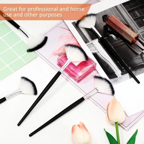 Vista 7 de 9 piezas de brochas de mascarilla facial en abanico, brochas aplicadoras faciales suaves, herramientas para peeling, maquillaje glicólico para crema