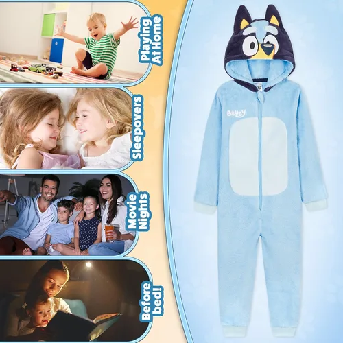 Vista 5 de Bluey Pijamas de forro polar para niños y niñas