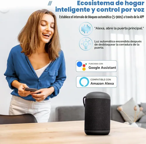 Vista 5 de Cerradura de puerta con teclado con asa, cerrojo electrónico digital con aplicación, bloqueo automático de huellas dactilares de entrada sin llave