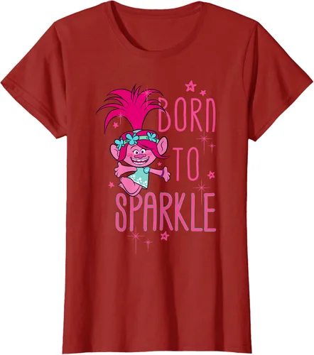 Vista 75 de DreamWorks Trolls Camiseta Born to Sparkle Negro