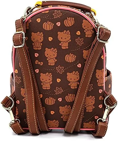 Vista 4 de Loungefly Sanrio Hello Kitty Pumpkin Spice Adult Womens Convertible Mini Backpack Purse