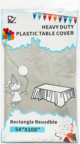 Vista 9 de D&Z Paquete de 6 manteles de plástico desechables color negro de 54 x 108
