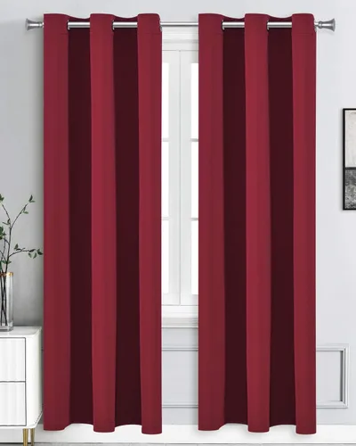 Vista 16 de WPM - Cortinas opacas de triple tejido, para oscurecer la habitación, 2 paneles para sala de estar, color beige, con aislamiento térmico y ojales