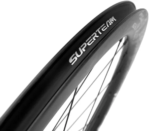 Vista 7 de Superteam Bicicleta de carretera de freno de disco sin cámara de carbono de 1.772 in sin ruedas de pintura