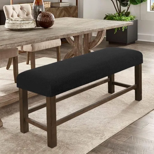 Vista 10 de Fundas de banco rectangulares, funda extraíble para silla de comedor, ajuste suave, universal, elásticas, antipolvo, lavable, protector de asiento