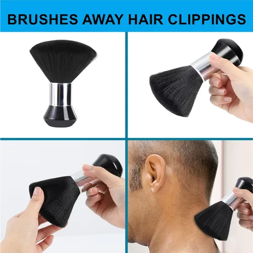 Vista 5 de Capa de peluquería para niños con cepillo para el cuello, capa profesional de corte de pelo con cierre a presión ajustable