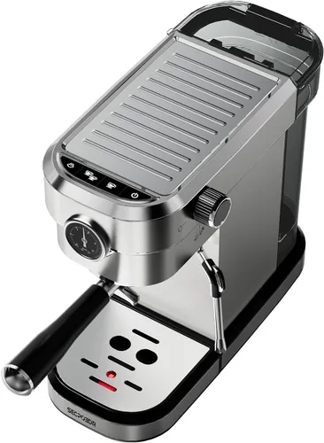 Vista 10 de Máquina de café expreso semiautomática de 20 bar con medidor de Plateado