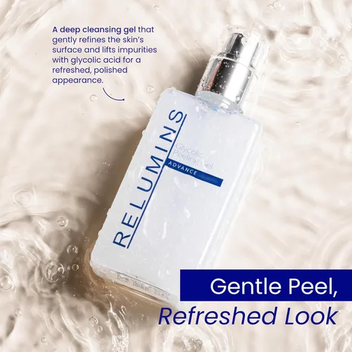 Vista 3 de Relumins Gel pelador glicólico avanzado de 6.8 fl oz – Gel exfoliante para una piel más suave y firme con 5% de ácido glicólico, extractos de frutas