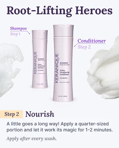 Vista 7 de Keranique Acondicionador de queratina voluminizante para cabello fino y adelgazante - Fórmula fortalecedora ligera con queratina y niacinamida