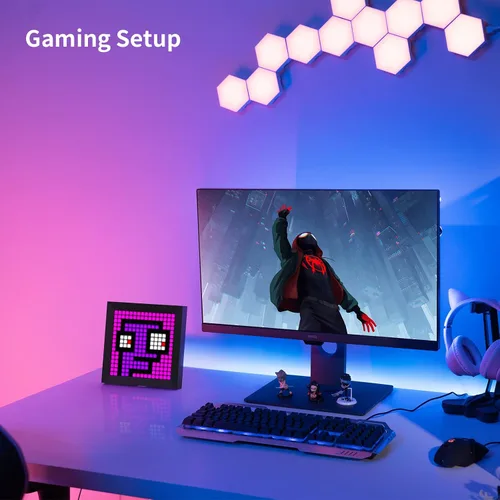 Vista 2 de Divoom Panel de visualización de píxeles de luz LED adecuado para barras de luz RGB, control inteligente de aplicación con animación genial