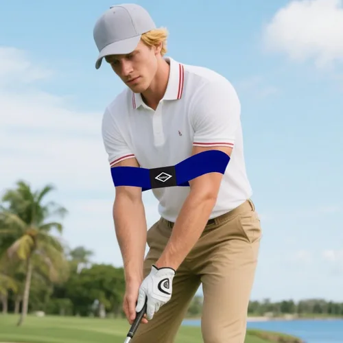 Vista 7 de Scott Edward Ayuda profesional para entrenamiento de swing de golf, banda de brazo de corrección de oscilación, herramienta de práctica de Azul