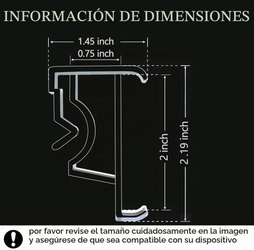 Vista 6 de Clips de cenefa de 2 pulgadas para persianas horizontales de madera o madera sintética (6 piezas)