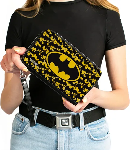 Vista 4 de Buckle-Down Cartera rectangular con cremallera de PU para mujer, 7.5"x4.5", Batman, Buckle-down Pu Cremallera Alrededor Cartera Rectángulo - Batman