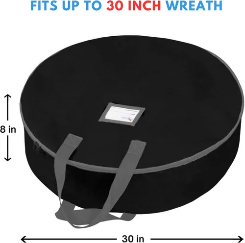 Vista 2 de Bolsa de almacenamiento resistente para coronas de 30 pulgadas, contenedor de coronas con asas, material de poliéster Oxford 600D duradero, soporte