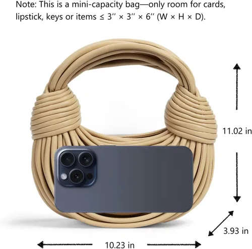 Vista 2 de Bolso dorado para mujer, tejido anudado de pan, bolso cruzado con asa superior, bolso creativo de fideos, bolso de hombro para axilas