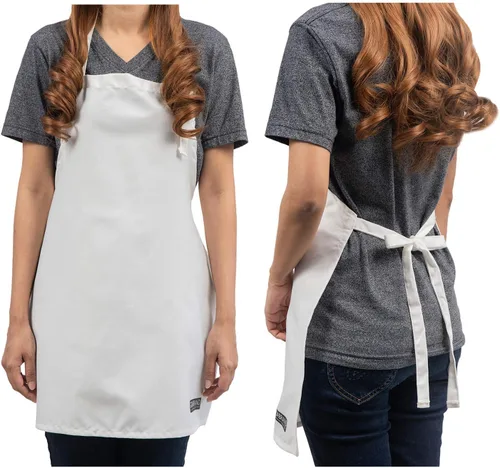 Vista 2 de Delantales blancos para niños, delantal de chef y arte para niños, ideal para cocinar, hornear, pintar o decorar fiestas, para hornear para niños