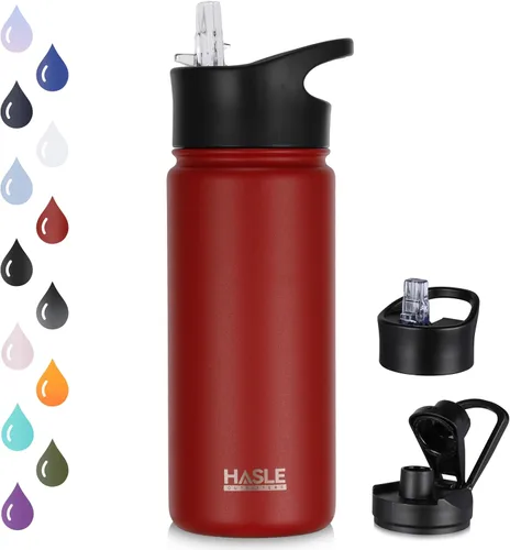 Vista 28 de HASLE OUTFITTERS Botella de agua aislada de 16 onzas para niños, botella de agua de acero inoxidable de doble pared al vacío, a prueba de fugas