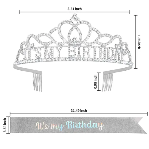 Vista 6 de Es mi corona de cumpleaños, Talla única, aleación