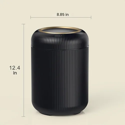 Vista 6 de Cubo de basura de baño con sensor de movimiento con tapa, cubo de basura automático de 3 galones/11 litros, cubo de basura negro inteligente, cubo