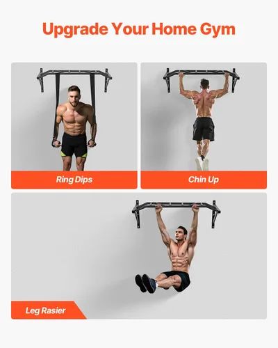 Vista 14 de VEVOR Pull Up Bar, Multi-Grip Wall Mounted Pull Ups, 50 in Width Multifunctional Chin Up Training Station, Heavy Duty Steel Upper Body Workout Bars