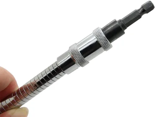 Vista 8 de Extensión de broca flexible con adaptador de taladro en ángulo recto, eje flexible para destornillador eléctrico, taladro de impacto de potencia