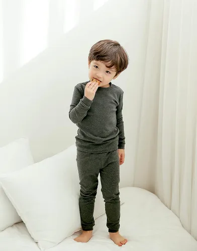Vista 2 de VAENAIT BABY - Pijama de algodón básico liso para niños y niñas de 12 meses a 12 años, conjunto de ropa de dormir