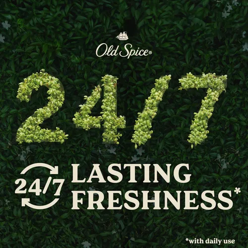 Vista 3 de Old Spice Desodorante sin aluminio para hombres, frescura duradera 24/7 y aroma de larga duración, protección contra el sudor y el olor 24/7