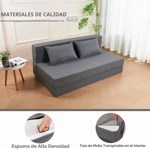 Vista 5 de Fvkind Sofá cama plegable, silla cama plegable con funda extraíble lavable, sofá plegable desplegable convertible con almohada, sofá futón para sala