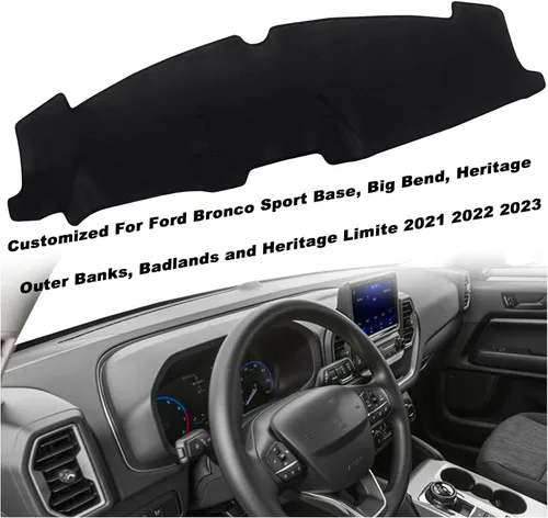 Vista 2 de Cubierta de tapete para salpicadero, consola central interior personalizada compatible con Ford Bronco Sport SUV 2021, 2022, 2023, accesorios