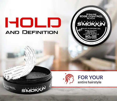 Vista 8 de SMOKKIN Gel para el cabello de fijación fuerte con control de bordes de aceite de argán, gel para trenzar y peinar (varios tamaños y aromas)