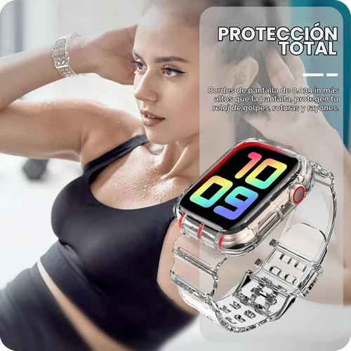 Vista 6 de DABAOZA Compatible for Clear Apple Watch Band 41mm 40mm 38mm ClearCrystal Transparente
