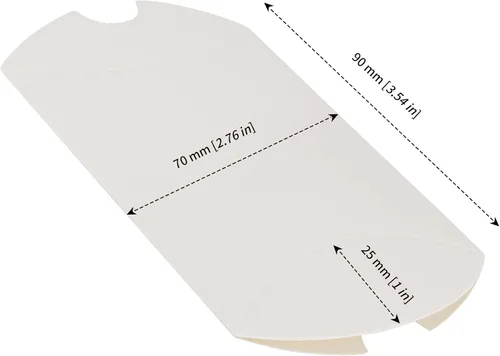 Vista 2 de MANCHAP 200 cajas de almohada de papel kraft blanco de 3.5 x 2.5 pulgadas, pequeñas cajas de dulces blancos, cajas de agradecimiento para recuerdos