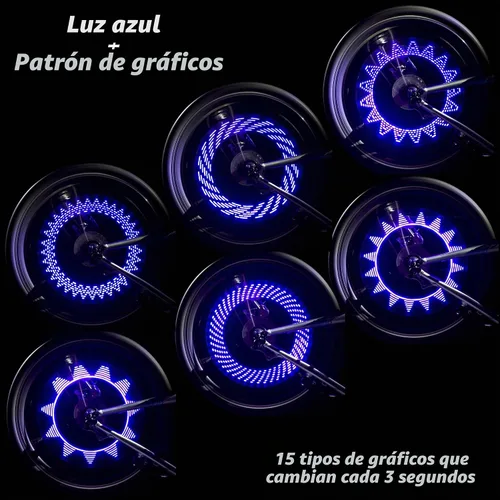 Vista 2 de DAWAY Luz de vástago de válvula de neumático de bicicleta A08 – Luces LED impermeables para rueda de bicicleta, lámpara intermitente de neón que