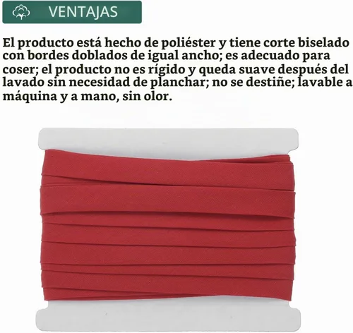 Vista 3 de MECCANIXITY Cinta de sesgo continuo de 1/2 pulgada de doble pliegue, cinta de sesgo de algodón a granel para costura, encuadernación, acolchado