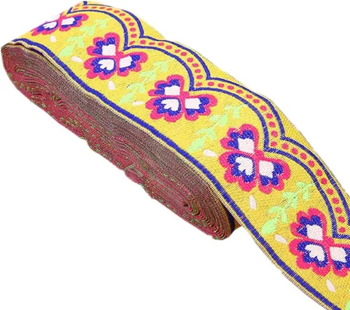 Vista 9 de Cinta jacquard de trébol bordada de trébol floral con flecos de encaje para San Patricio, decoración de disfraces de bricolaje, 2 pulgadas de ancho