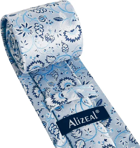 Vista 215 de Alizeal Mens 3.15inches Leaf Flower Pattern Tie with Floral Pocket Square Set