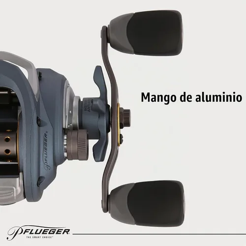 Vista 5 de Pflueger President - Carrete de pesca Baitcast de perfil bajo