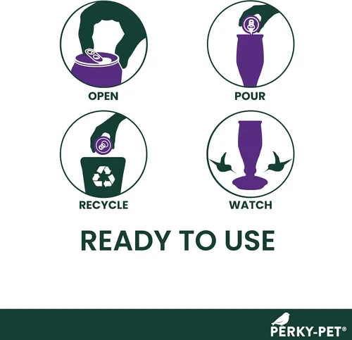 Vista 5 de Perky-Pet 522 Néctar de colibrí transparente listo para usar en lata de aluminio reciclable – 4 latas, 16 onzas cada una – 64 onzas líquidas