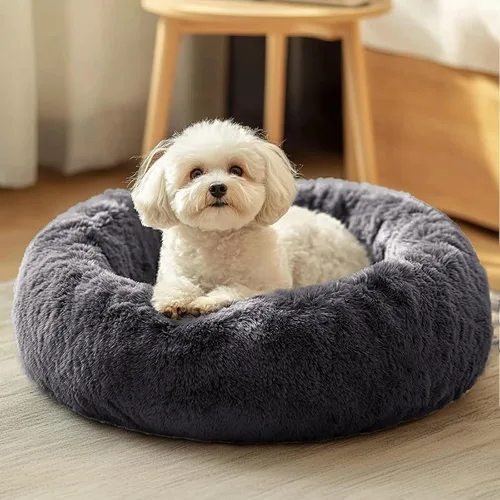 Vista 56 de JOLLYVOGUE - Cama para perros y gatos, cama relajante y antiestrés para mascotas y perros pequeños, cojín esponjoso en forma de dona para mascotas