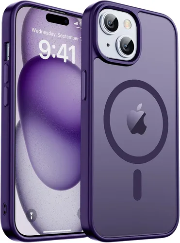 Vista 91 de zapica Funda magnética para iPhone Air, con protector de pantalla de vidrio templado, compatible con MagSafe, translúcida mate, a prueba de golpes